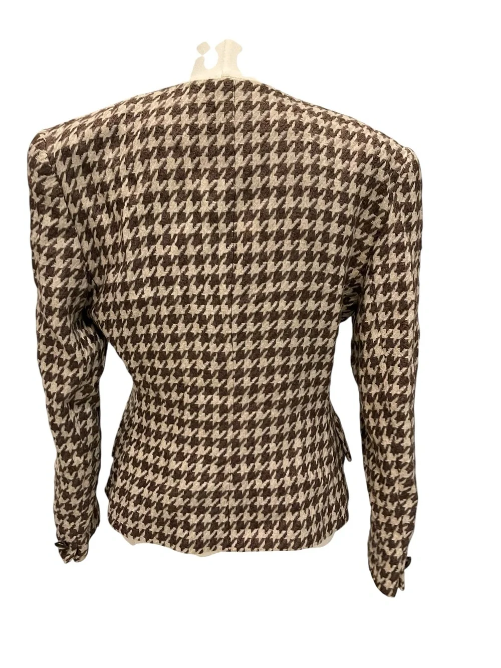 VINTAGE CHRISTIAN DIOR BROWN CHECK HOUNDSTOOTH BLAZER JACKET 8